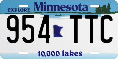 MN license plate 954TTC