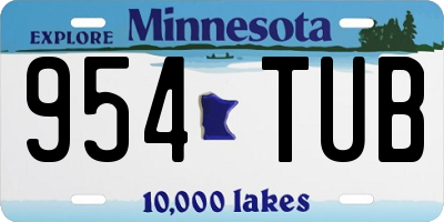 MN license plate 954TUB