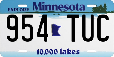 MN license plate 954TUC