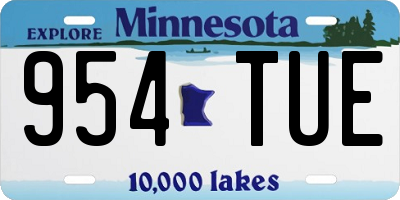 MN license plate 954TUE