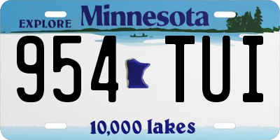 MN license plate 954TUI