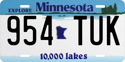 MN license plate 954TUK
