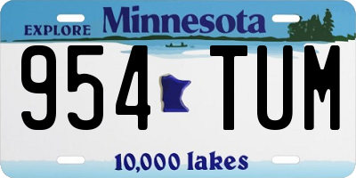 MN license plate 954TUM