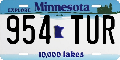 MN license plate 954TUR