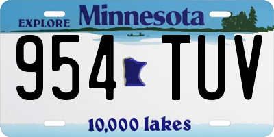 MN license plate 954TUV