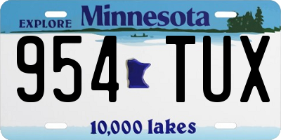 MN license plate 954TUX