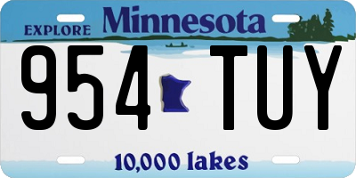 MN license plate 954TUY