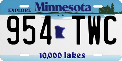 MN license plate 954TWC