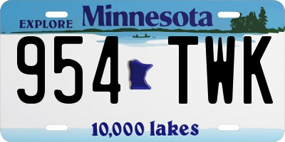 MN license plate 954TWK