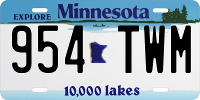 MN license plate 954TWM