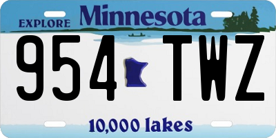 MN license plate 954TWZ