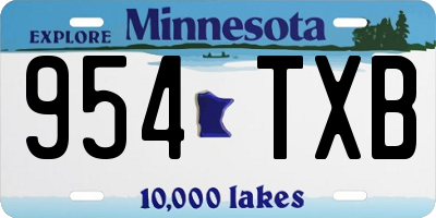 MN license plate 954TXB