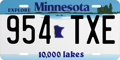 MN license plate 954TXE