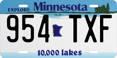 MN license plate 954TXF