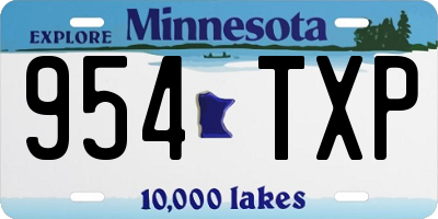 MN license plate 954TXP