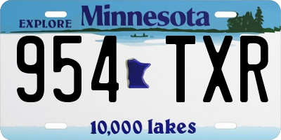 MN license plate 954TXR