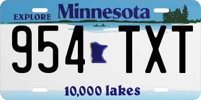 MN license plate 954TXT