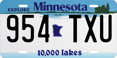 MN license plate 954TXU