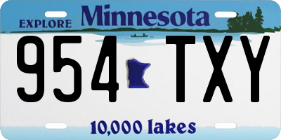 MN license plate 954TXY