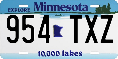 MN license plate 954TXZ
