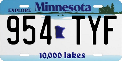 MN license plate 954TYF