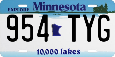 MN license plate 954TYG