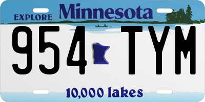 MN license plate 954TYM