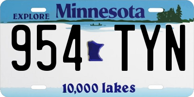 MN license plate 954TYN
