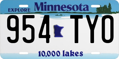MN license plate 954TYO