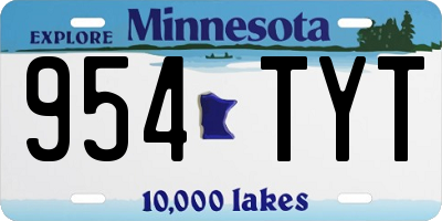 MN license plate 954TYT