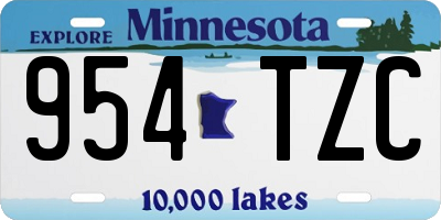 MN license plate 954TZC