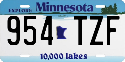 MN license plate 954TZF