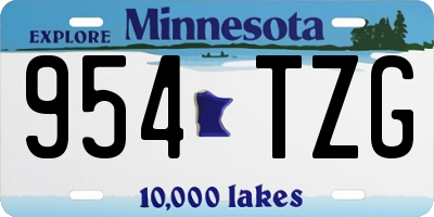 MN license plate 954TZG