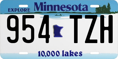 MN license plate 954TZH