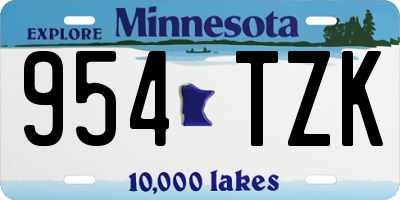 MN license plate 954TZK