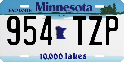 MN license plate 954TZP