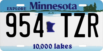 MN license plate 954TZR
