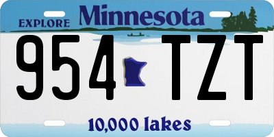 MN license plate 954TZT