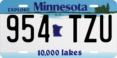 MN license plate 954TZU