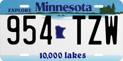 MN license plate 954TZW