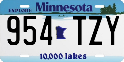 MN license plate 954TZY