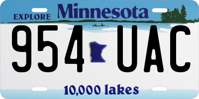MN license plate 954UAC