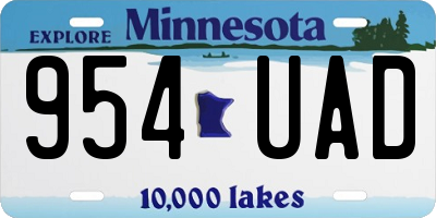 MN license plate 954UAD
