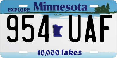 MN license plate 954UAF