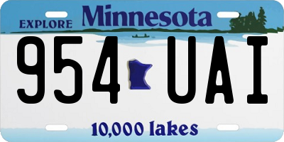 MN license plate 954UAI
