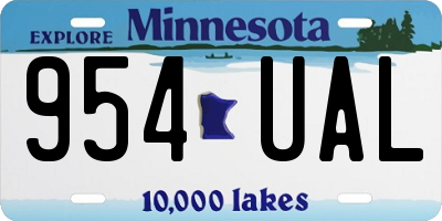 MN license plate 954UAL