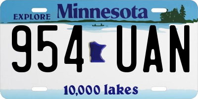 MN license plate 954UAN