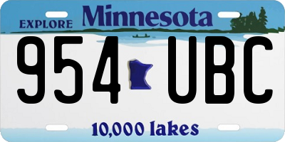 MN license plate 954UBC