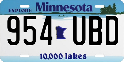 MN license plate 954UBD