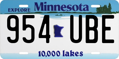 MN license plate 954UBE